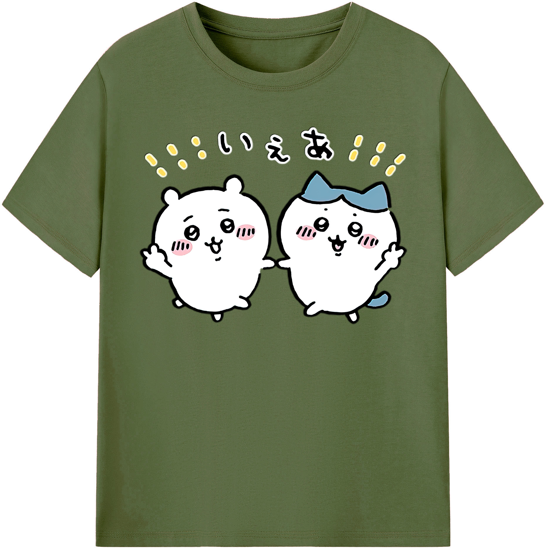 （画像用） ちいかわ ハチワレ Chii-kawa hachiware 綿100％半袖Tシャツ（フロントプリント）